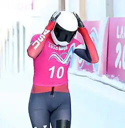 James McGuire beim Skeleton-Wettbewerb