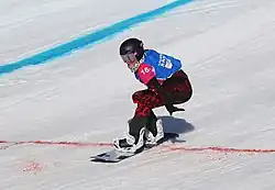 Tanja Kobald beim Team-Ski-Snowboard-Cross-Wettbewerb