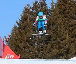 Marija Alexejewna Jerofejewa beim Team-Ski-Snowboard-Cross-Wettbewerb