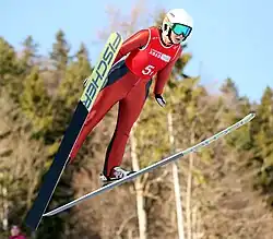 Tess Arnone beim Nordic-Mixed-Team-Wettbewerb