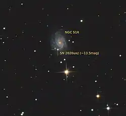 Die Supernova 2020uxz in der Galaxie NGC 514 (am 6. November 2020).