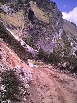 Während des Straßenbaus