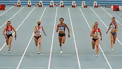 Sophia Junk (Zweite von rechts) – ausgeschieden als Fünfte des zweiten&nbsp;Vorlaufs