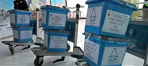 Versand der Wahlurnen nach Australien für die 2. Runde