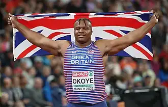 Lawrence Okoye bei den Europameisterschaften 2022 in München