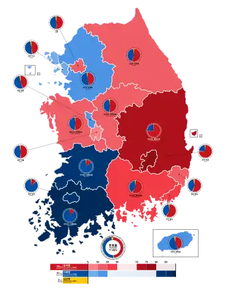 Karte der Wahlergebnisse