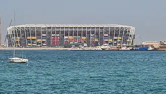 Das Stadion 974, in dem Spiele der FIFA Fußball-Weltmeisterschaft 2022 ausgetragen wurden (April 2021)