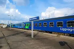 SJ EuroNight im Bahnhof Berlin-Lichtenberg, in dem der Zug tagsüber behandelt und abgestellt wird.