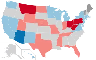 Karte der Wahlergebnisse nach Bundesstaat