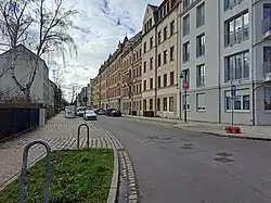 Moritzburger Straße, Blick vom Moritzburger Platz 2025