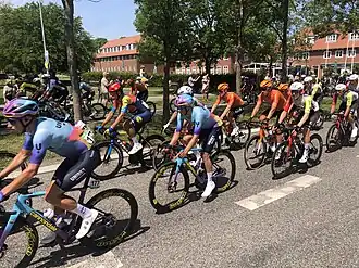 Das Fahrerfeld durchquert Humlebæk