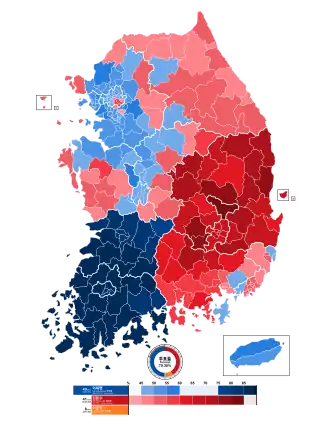 Karte der Wahlergebnisse