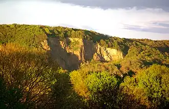 Der Kuckstein, gesehen vom Bonner Rheinauenpark aus.