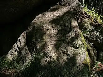Felsinschrift gegenüber der ehemaligen Steinmühle
