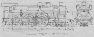 Maßbild der Lokomotive Nr. 3166