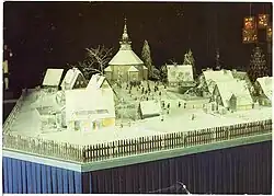 Weihnachtsberg im Spielzeugmuseum Seiffen, Postkarte von 1980.