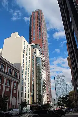 Die Westseite mit der Backsteinfassade