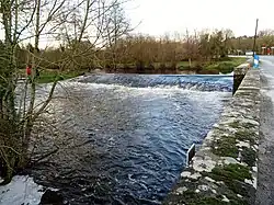 Die Saare oberhalb der Boterffmühle, bei Hochwasser