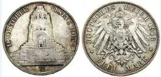3&nbsp;Mark 1913 E, 100. Jahrestag der Völkerschlacht bei Leipzig