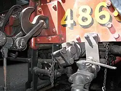 Gegenstück der Teleskopkupplung an der Lokomotive