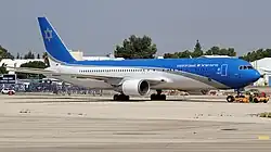Die Wing of Zion, bzw. Israeli Air Force One, eine umgebaute Boeing 767, hat auf Nevatim ihren Hangar