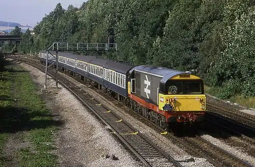 Class 58 vor Chesterfield mit einem Sonderzug