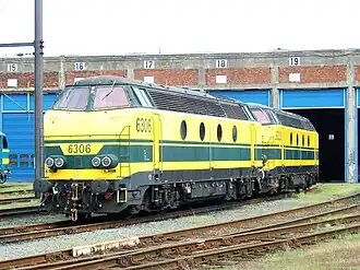 Zwei SNCB 62 im Rangierbahnhof Kinkempois-Formation, Belgien