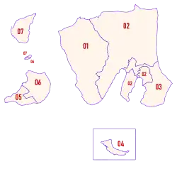 Die Zahlen sind die letzten beiden Ziffern des Gebietscodes (s. Tabelle)
