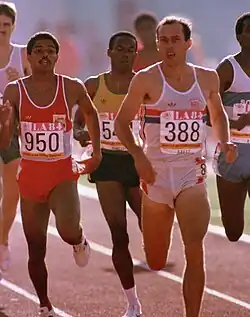 Steve Ovett (Nr. 388) bei den Olympischen Spielen 1984