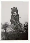 Sprengung des Kirchturms am 23. Februar 1952.