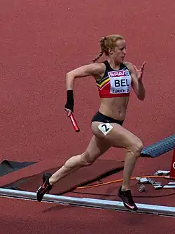 Schlussläuferin der belgischen Staffel: Justien&nbsp;Grillet