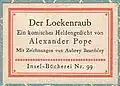 1920 – Alexander Pope: Der Lockenraub (99/2)