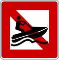 A.18 Fahrverbot für ein Wassermotorrad (Wasserscooter, Jetski usw.).