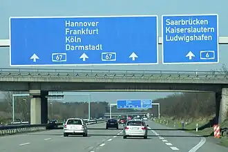 Das Viernheimer Dreieck aus Richtung Süden (A 67)