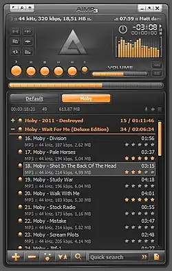 Screenshot von AIMP mit Standardskin
