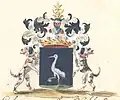 Wappen derer von Gregory im Adelsdiplom (1789)