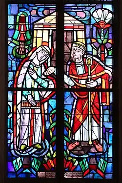 Esther und Artaxerxes (linkes Chorfenster unten)