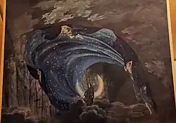 Entwurf für Die Zauberflöte (Auftritt der Königin der Nacht) von Wolfgang Amadeus Mozart, 1819