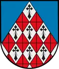 Eine Spitze von Rauten aus Hermelin und roten, silbern facettierten Rauten (Hofkirchen b.H. AT)
