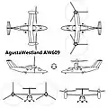 AgustaWestland AW609 in einer Mehrseitenansicht