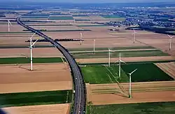 A 1 und Windkraftanlagen bei Euskirchen
