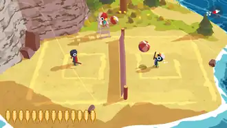 Beachstickball, ein Volleyball-ähnliches Minispiel