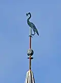 Turmspitze mit Reiher