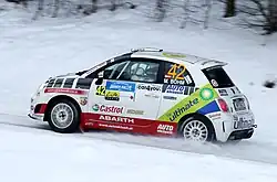 Michael Böhm mit dem Abarth 500 R3T bei der Jänner-Rallye 2011 (Beifahrer: Martin Tomasini)