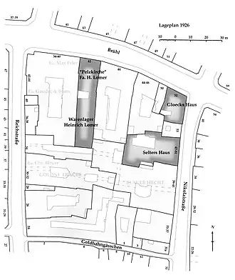 Lageplan mit Gloecks Haus, 1926