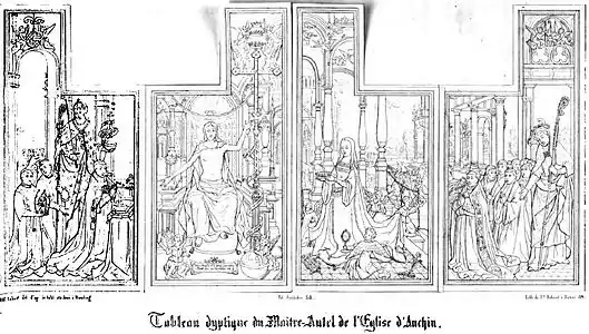 Das Diptychon des Hochaltars.