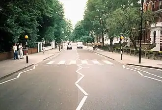 Der berühmte Zebra­streifen in der Abbey Road in London