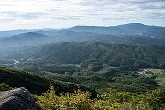 Abukuma-Hochland vom Berg Kamakuradake