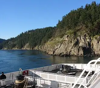 Active Pass vom Deck einer Fähre aus gesehen