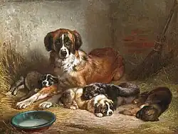 Berner Sennenhündin mit Welpen (1862)